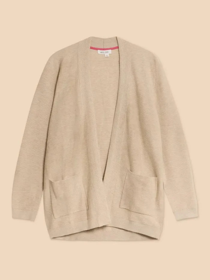 Women KNITWEAR White Stuff CARLA LONGLINE CARDIGAN Light Natural Women KNITWEAR White Stuff CARLA LONGLINE CARDIGAN Light Natural