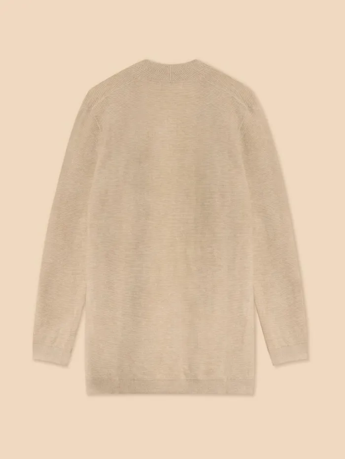 Women KNITWEAR White Stuff CARLA LONGLINE CARDIGAN Light Natural Women KNITWEAR White Stuff CARLA LONGLINE CARDIGAN Light Natural