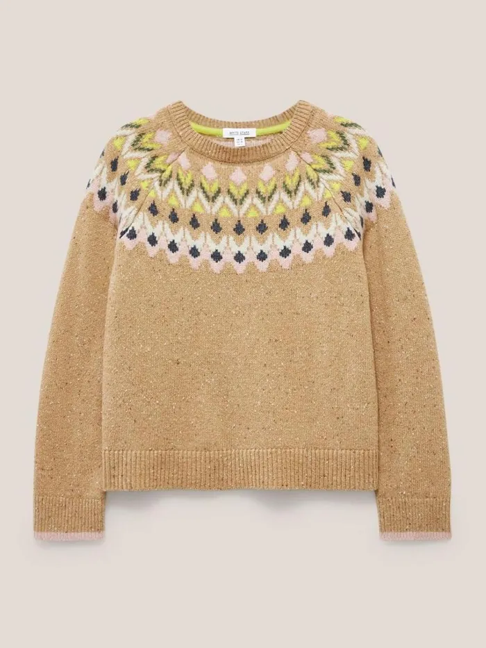 Women KNITWEAR White Stuff FLORA FAIRISLE Natural Multi Women KNITWEAR White Stuff FLORA FAIRISLE Natural Multi