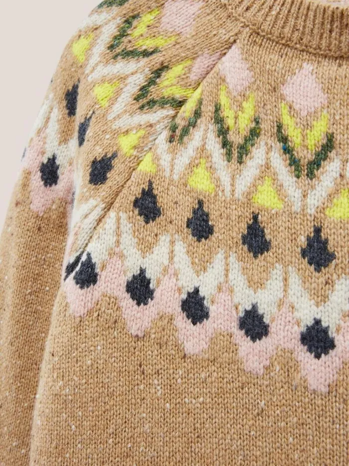 Women KNITWEAR White Stuff FLORA FAIRISLE Natural Multi Women KNITWEAR White Stuff FLORA FAIRISLE Natural Multi