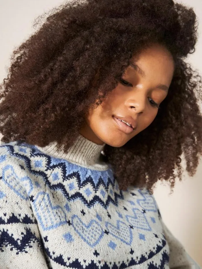 Women KNITWEAR White Stuff HEART LONGLINE FAIRISLE JUMPER Natural Multi Women KNITWEAR White Stuff HEART LONGLINE FAIRISLE JUMPER Natural Multi