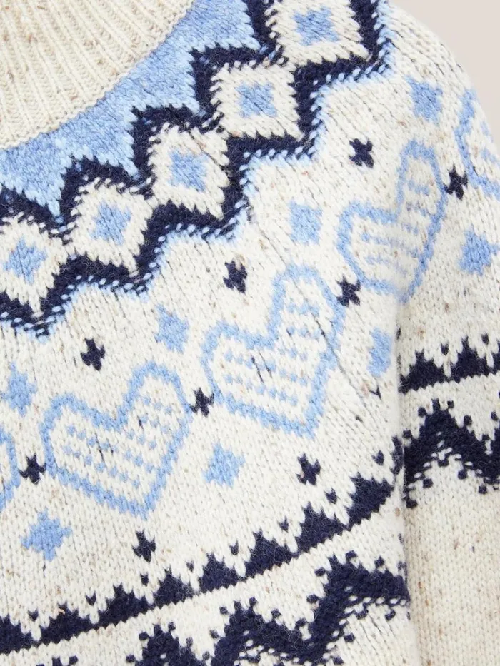 Women KNITWEAR White Stuff HEART LONGLINE FAIRISLE JUMPER Natural Multi Women KNITWEAR White Stuff HEART LONGLINE FAIRISLE JUMPER Natural Multi