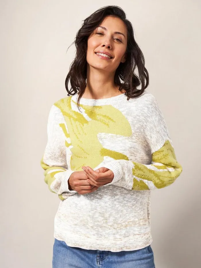 Women KNITWEAR White Stuff Ibis Intarsia Jumper Natural Multi