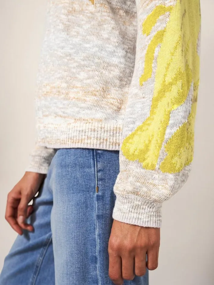 Women KNITWEAR White Stuff Ibis Intarsia Jumper Natural Multi