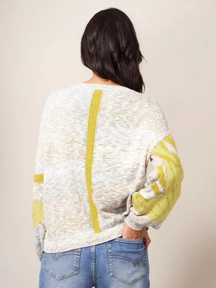Women KNITWEAR White Stuff Ibis Intarsia Jumper Natural Multi