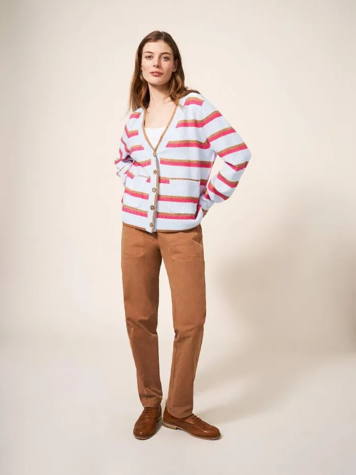 Women KNITWEAR White Stuff JAMIE CARDI Blue Multi