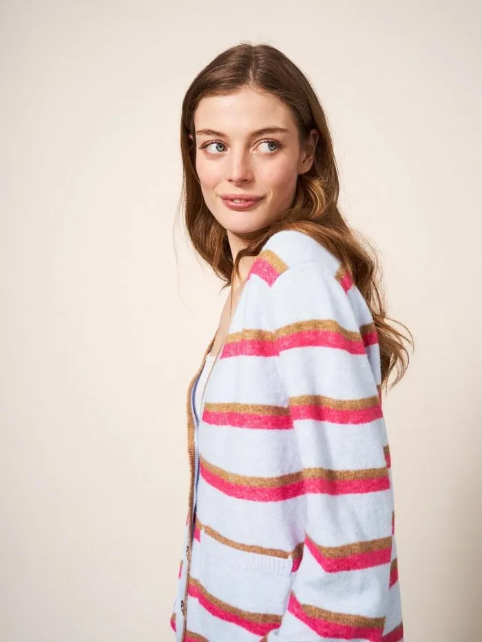 Women KNITWEAR White Stuff JAMIE CARDI Blue Multi Women KNITWEAR White Stuff JAMIE CARDI Blue Multi
