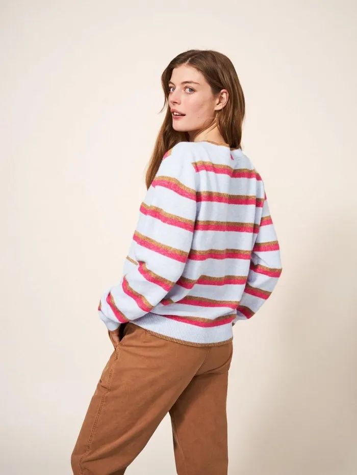 Women KNITWEAR White Stuff JAMIE CARDI Blue Multi Women KNITWEAR White Stuff JAMIE CARDI Blue Multi