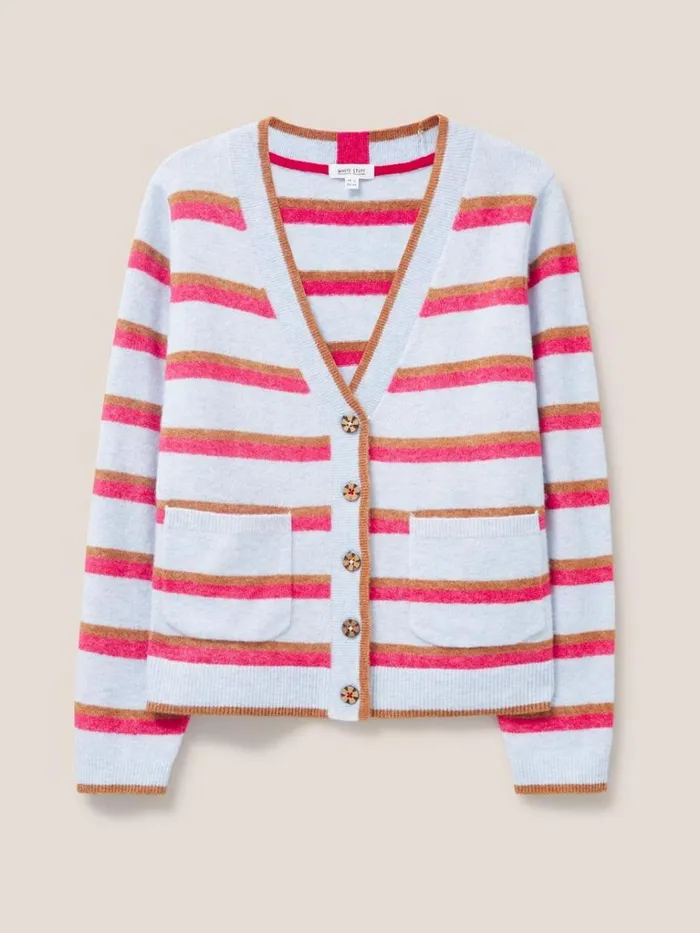 Women KNITWEAR White Stuff JAMIE CARDI Blue Multi Women KNITWEAR White Stuff JAMIE CARDI Blue Multi