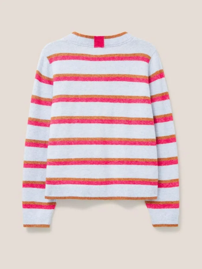 Women KNITWEAR White Stuff JAMIE CARDI Blue Multi Women KNITWEAR White Stuff JAMIE CARDI Blue Multi