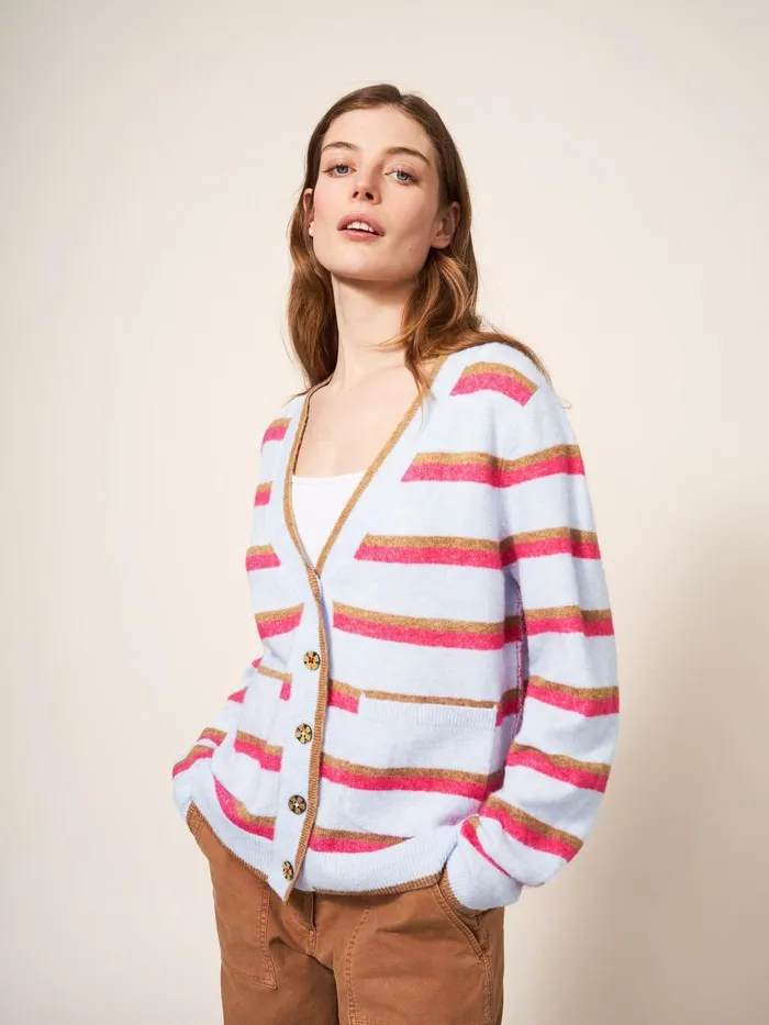 Women KNITWEAR White Stuff JAMIE CARDI Blue Multi Women KNITWEAR White Stuff JAMIE CARDI Blue Multi