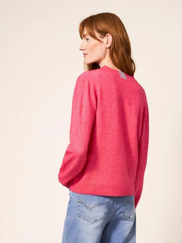 Women KNITWEAR White Stuff JAMIE CARDI Bright Pink Women KNITWEAR White Stuff JAMIE CARDI Bright Pink