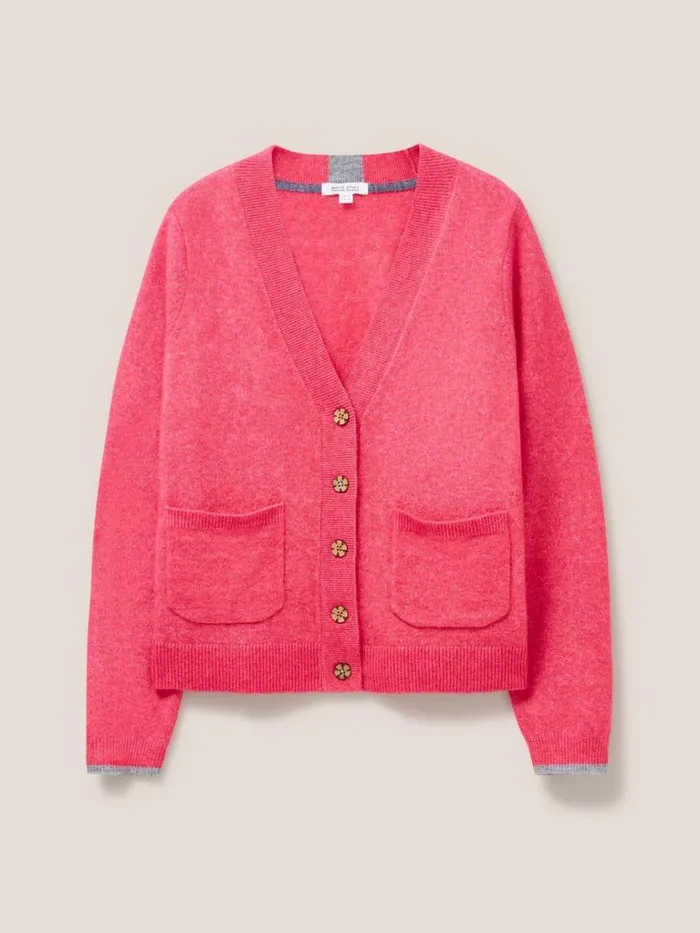 Women KNITWEAR White Stuff JAMIE CARDI Bright Pink Women KNITWEAR White Stuff JAMIE CARDI Bright Pink