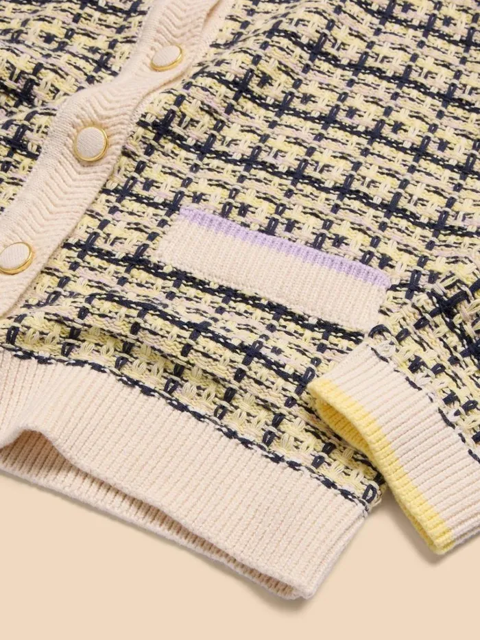 Women KNITWEAR White Stuff KELLY TEXTURED CARDI White Multi