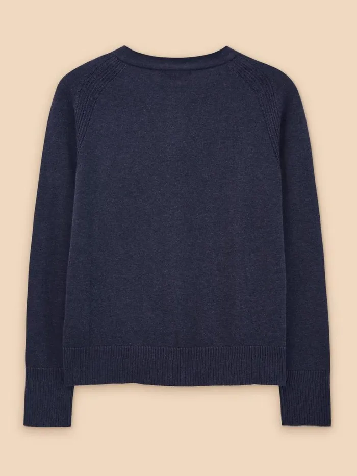 Women KNITWEAR White Stuff Lulu Crew Neck Cardigan Dark Navy Women KNITWEAR White Stuff Lulu Crew Neck Cardigan Dark Navy
