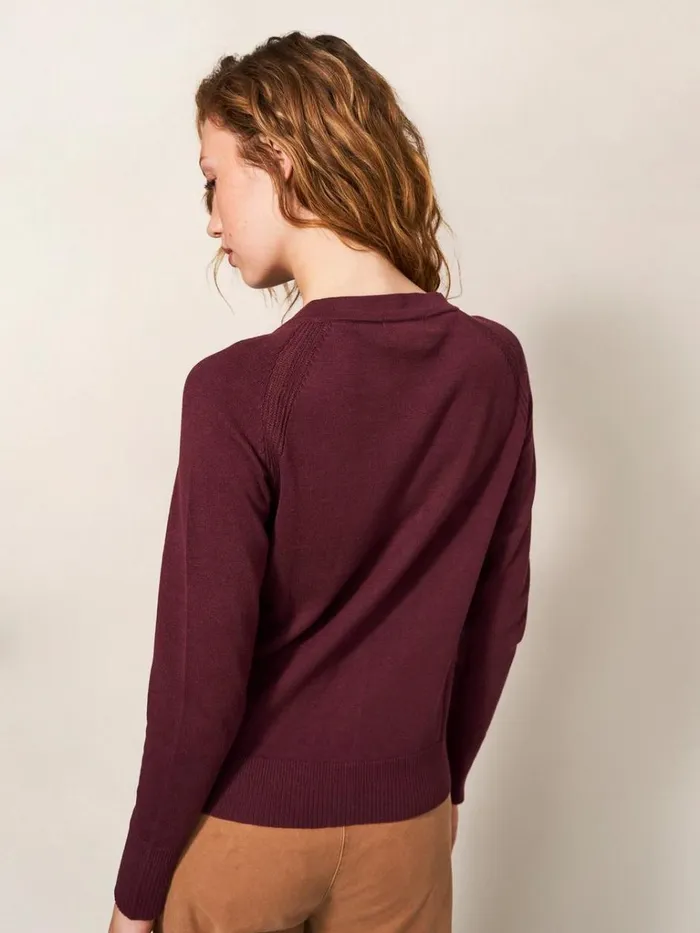 Women KNITWEAR White Stuff Lulu Knit Cardigan Dk Plum