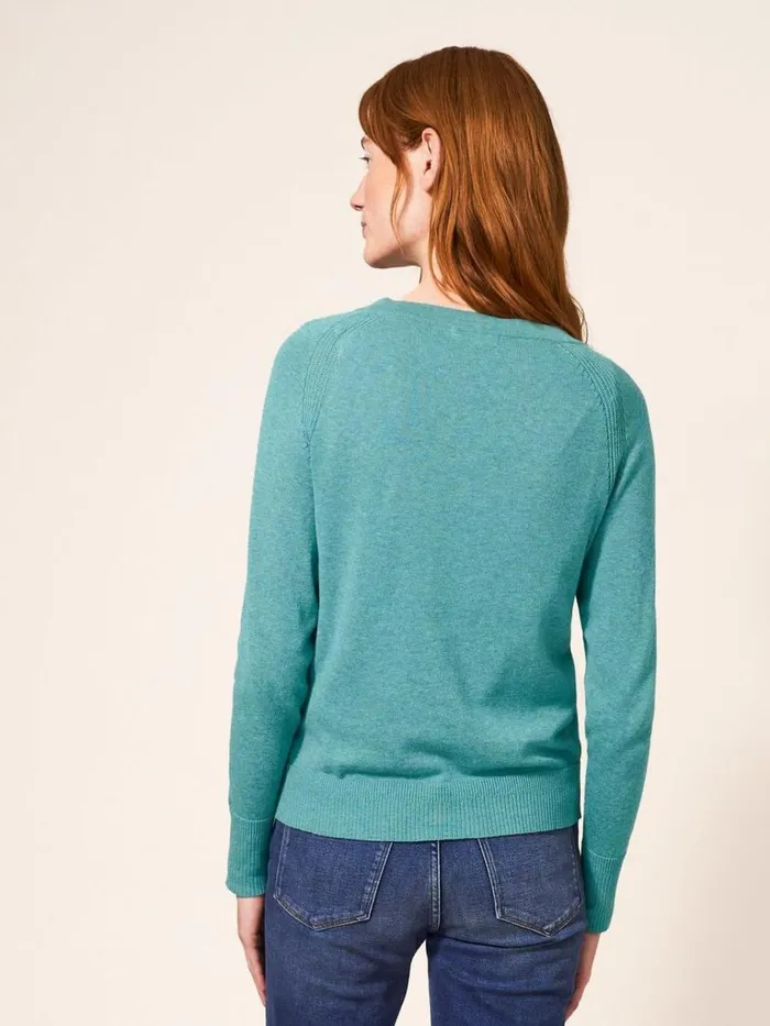 Women KNITWEAR White Stuff Lulu Knit Cardigan Mid Teal Women KNITWEAR White Stuff Lulu Knit Cardigan Mid Teal