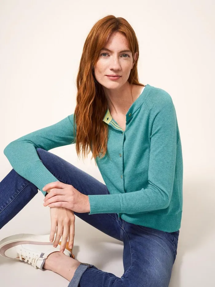 Women KNITWEAR White Stuff Lulu Knit Cardigan Mid Teal Women KNITWEAR White Stuff Lulu Knit Cardigan Mid Teal