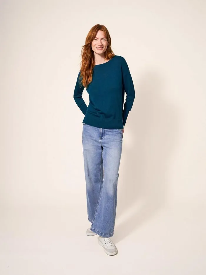 Women KNITWEAR White Stuff Olive Knitted Jumper Dk Teal