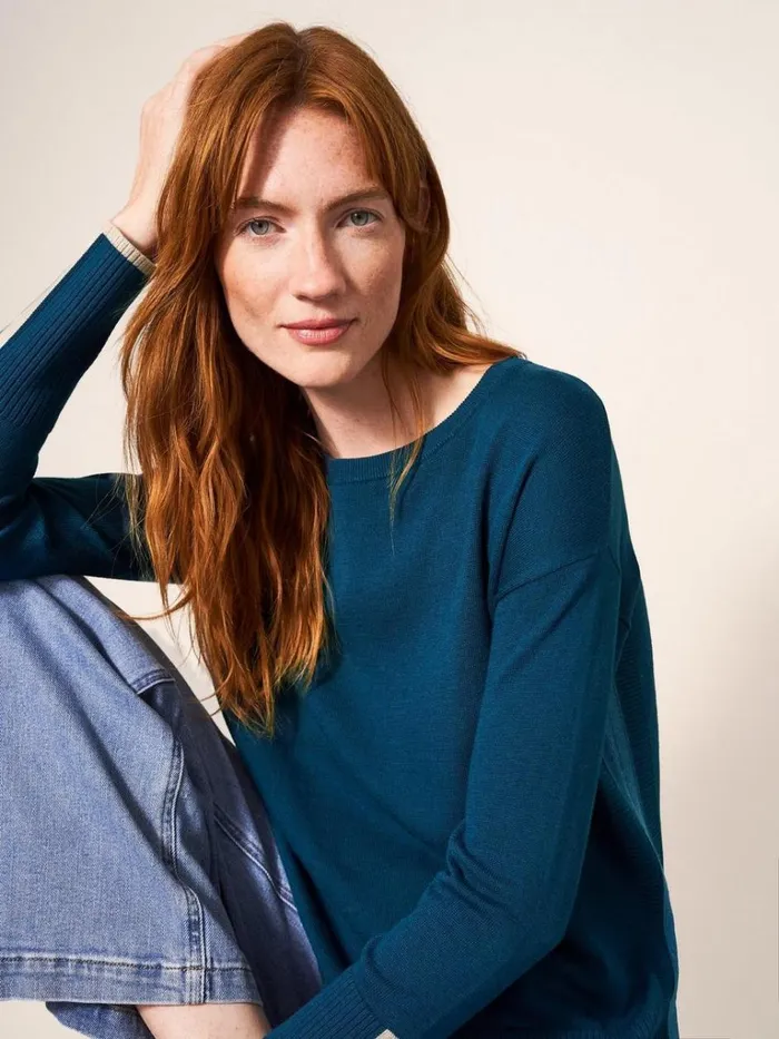 Women KNITWEAR White Stuff Olive Knitted Jumper Dk Teal Women KNITWEAR White Stuff Olive Knitted Jumper Dk Teal