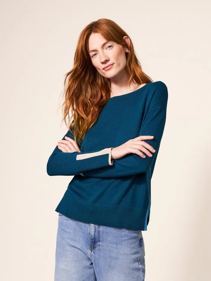 Women KNITWEAR White Stuff Olive Knitted Jumper Dk Teal Women KNITWEAR White Stuff Olive Knitted Jumper Dk Teal