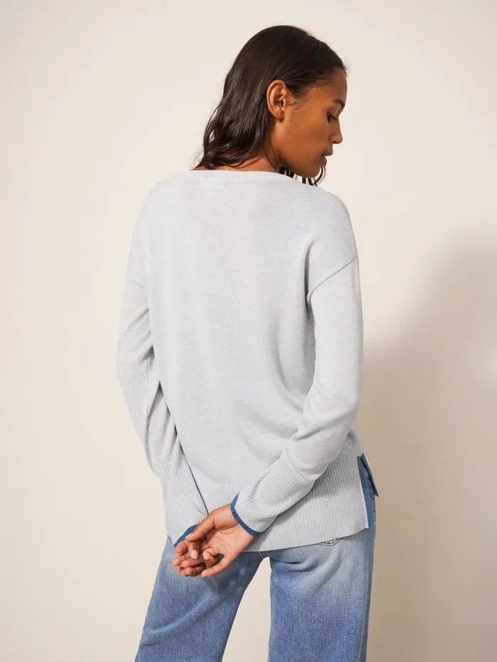Women KNITWEAR White Stuff Olive Knitted Jumper Light Grey Women KNITWEAR White Stuff Olive Knitted Jumper Light Grey