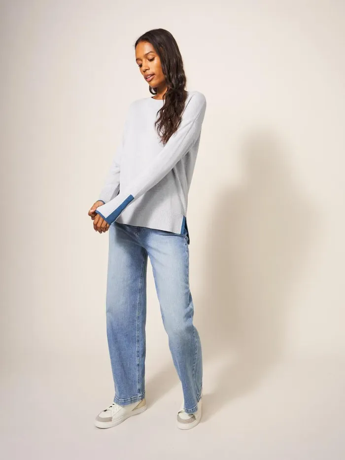 Women KNITWEAR White Stuff Olive Knitted Jumper Light Grey Women KNITWEAR White Stuff Olive Knitted Jumper Light Grey