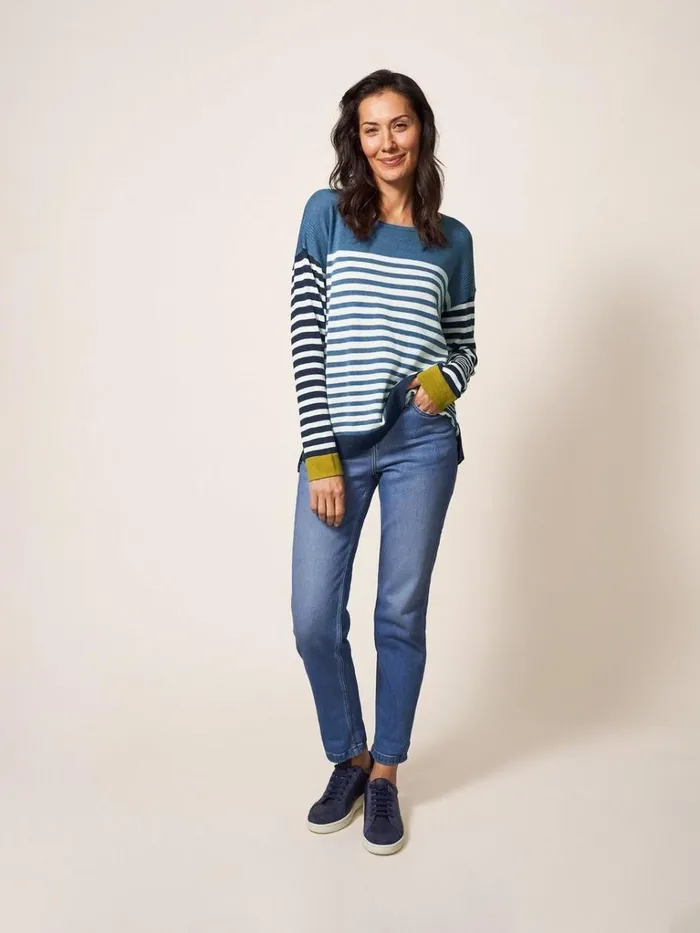 Women KNITWEAR White Stuff Olivia Colour Block Stripe Jumper White Multi