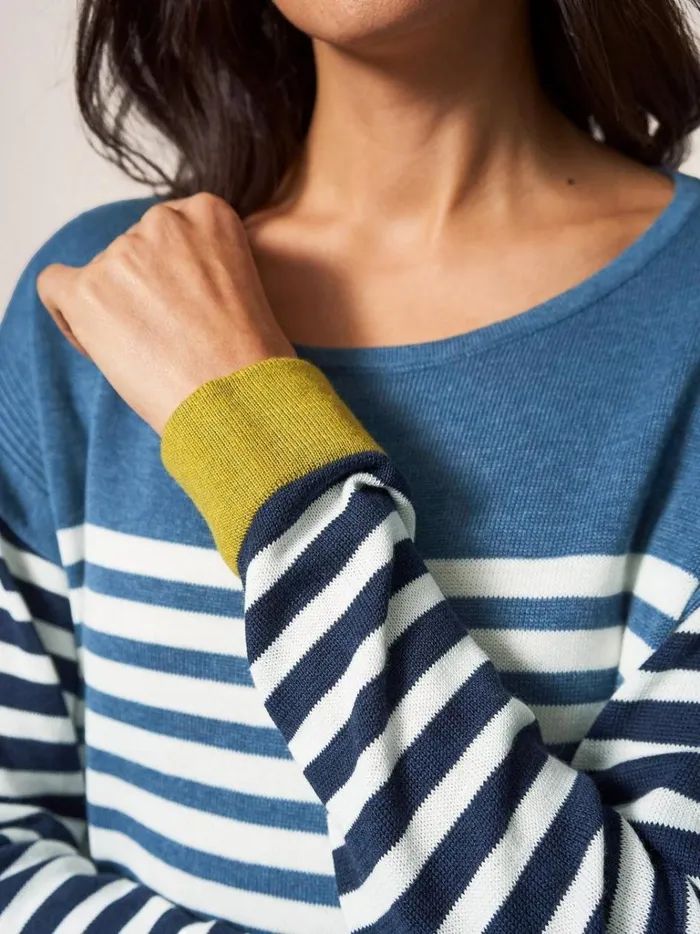 Women KNITWEAR White Stuff Olivia Colour Block Stripe Jumper White Multi