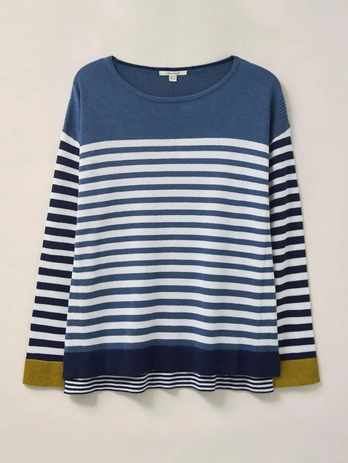 Women KNITWEAR White Stuff Olivia Colour Block Stripe Jumper White Multi
