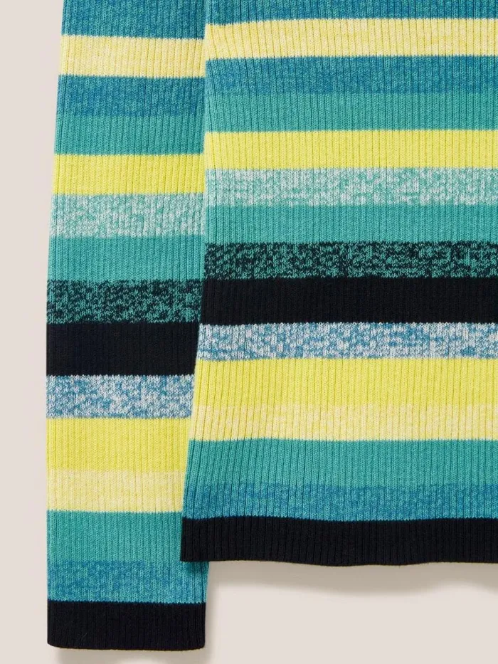 Women KNITWEAR White Stuff RIBBED JUMPER Teal Multi Women KNITWEAR White Stuff RIBBED JUMPER Teal Multi