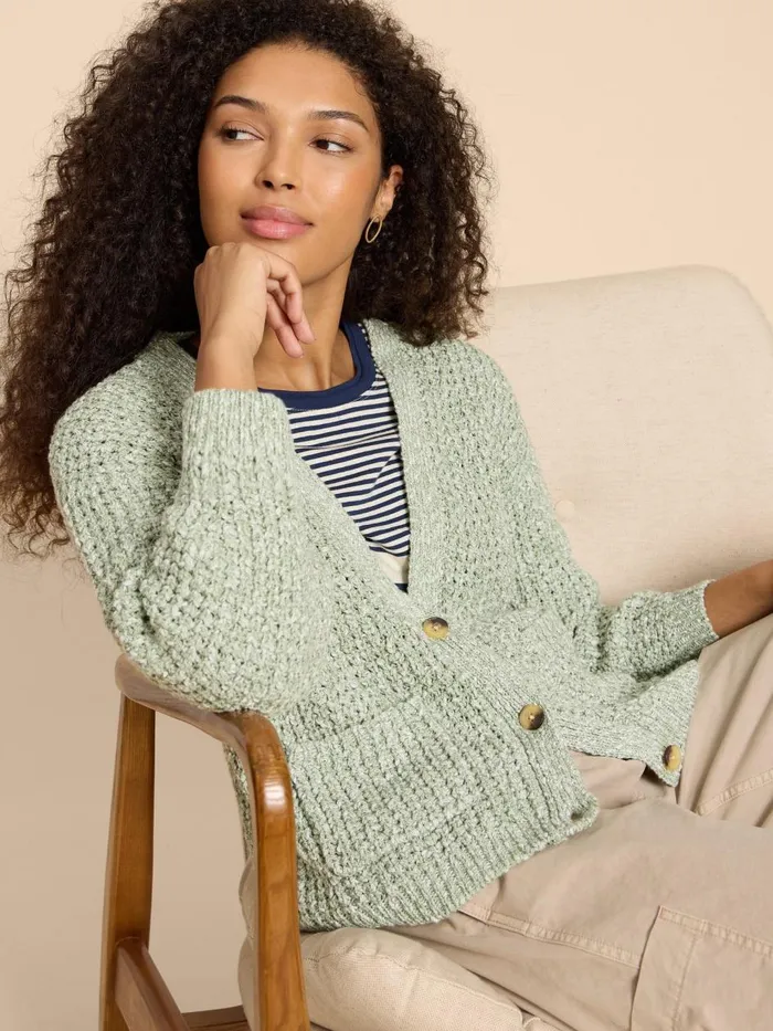 Women KNITWEAR White Stuff SESSI CARDI Dusty Green Women KNITWEAR White Stuff SESSI CARDI Dusty Green