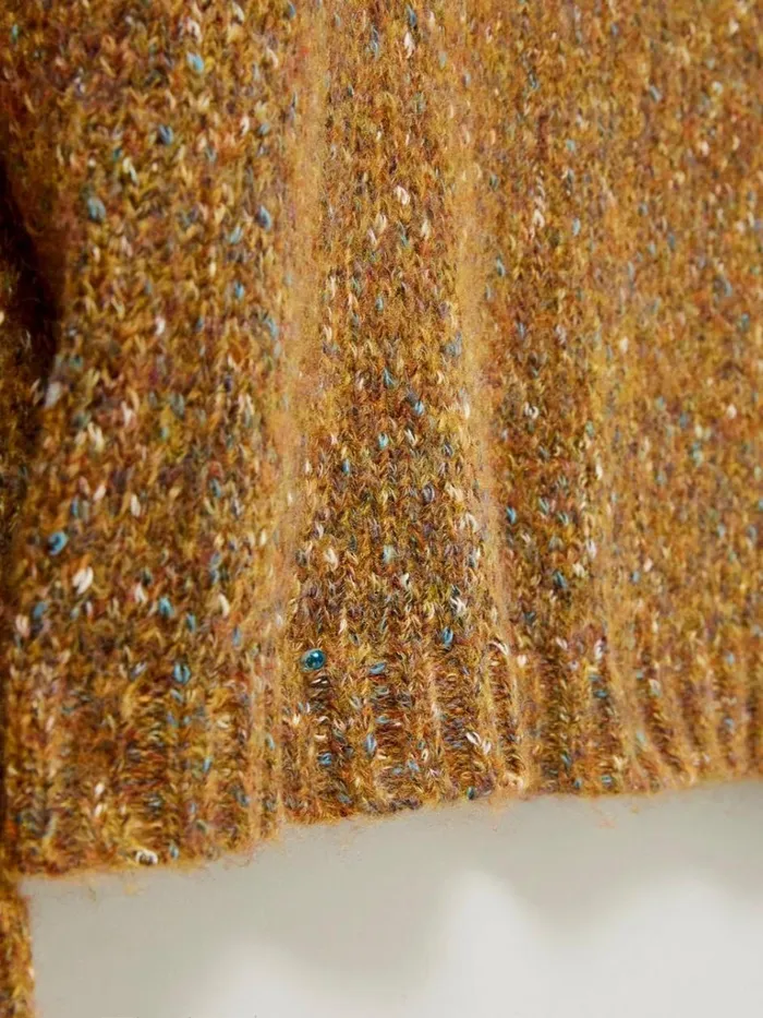 Women KNITWEAR White Stuff TEXTURE JUMPER Brown Multi
