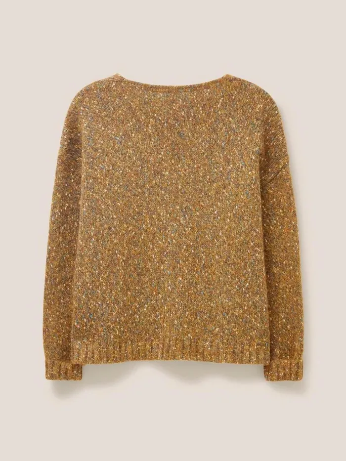 Women KNITWEAR White Stuff TEXTURE JUMPER Brown Multi