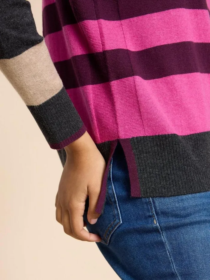 Women KNITWEAR White Stuff URBAN COLOURBLOCK JUMPER Grey Multi