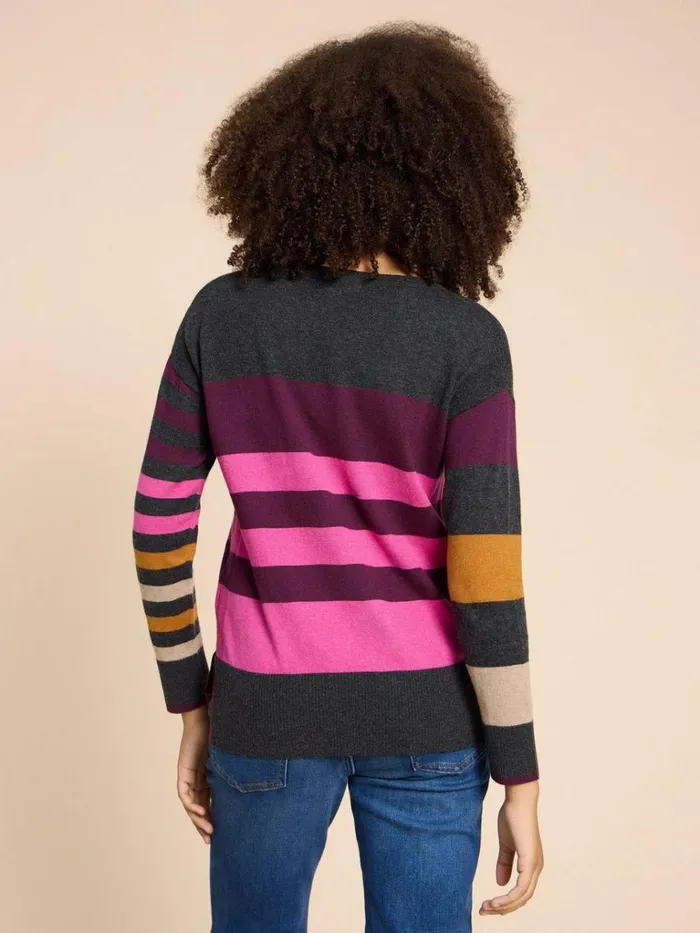Women KNITWEAR White Stuff URBAN COLOURBLOCK JUMPER Grey Multi
