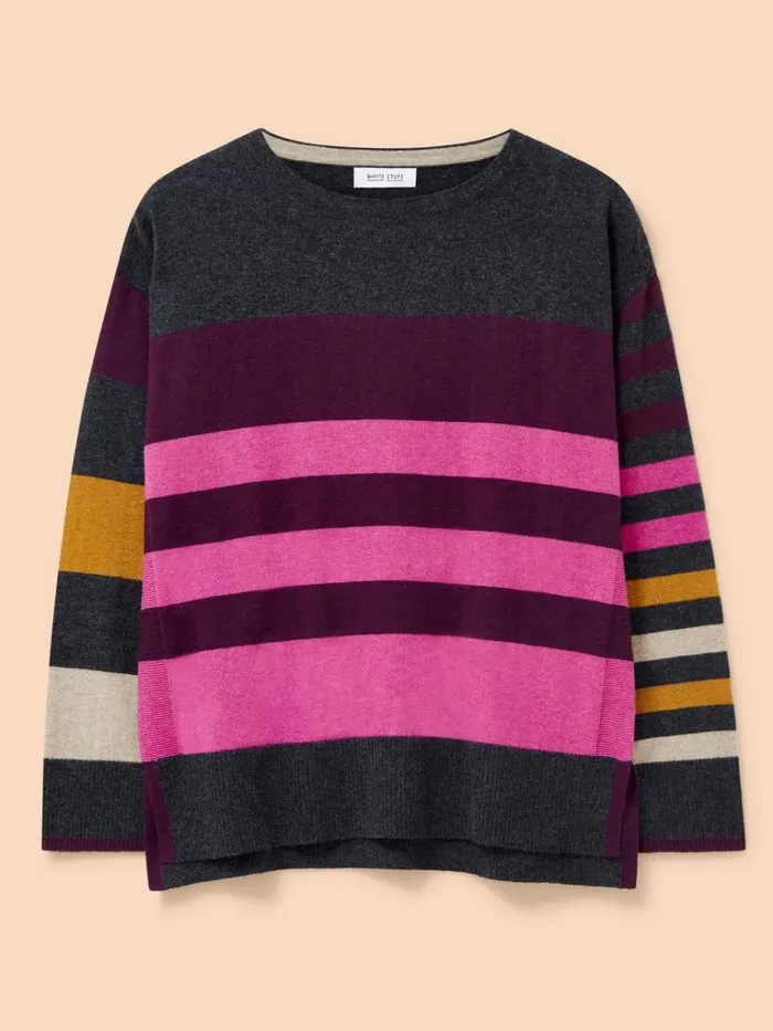 Women KNITWEAR White Stuff URBAN COLOURBLOCK JUMPER Grey Multi