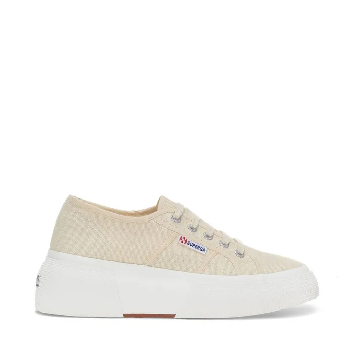Women Lady Shoes Woman 2287 BUBBLE Wedge BEIGE LT EGGSHELLF AVORIO Superga Platform