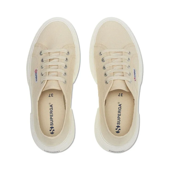 Women Lady Shoes Woman 2287 BUBBLE Wedge BEIGE LT EGGSHELLF AVORIO Superga Platform