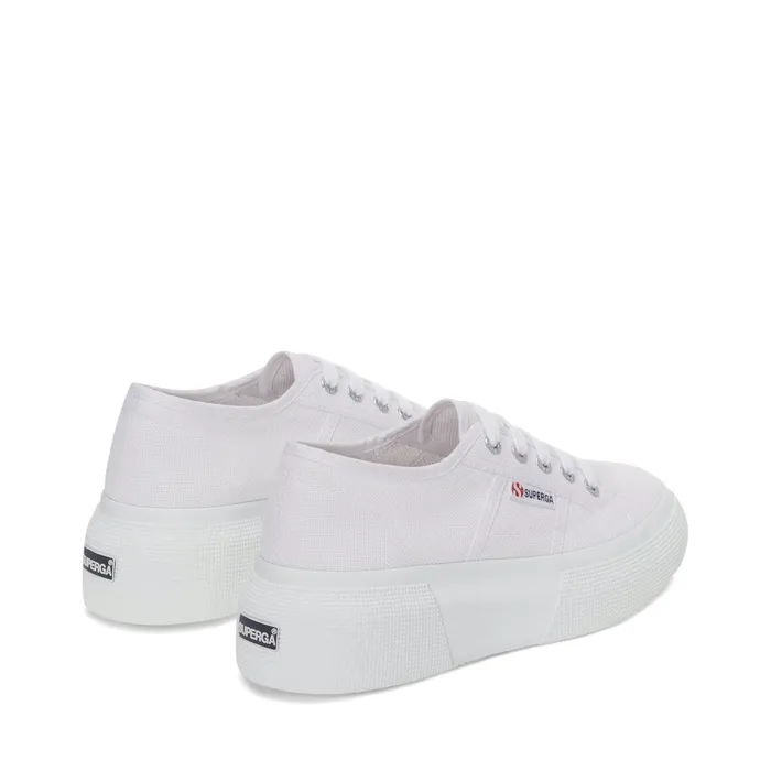 Women Lady Shoes Woman 2287 BUBBLE Wedge WHITE Superga Platform
