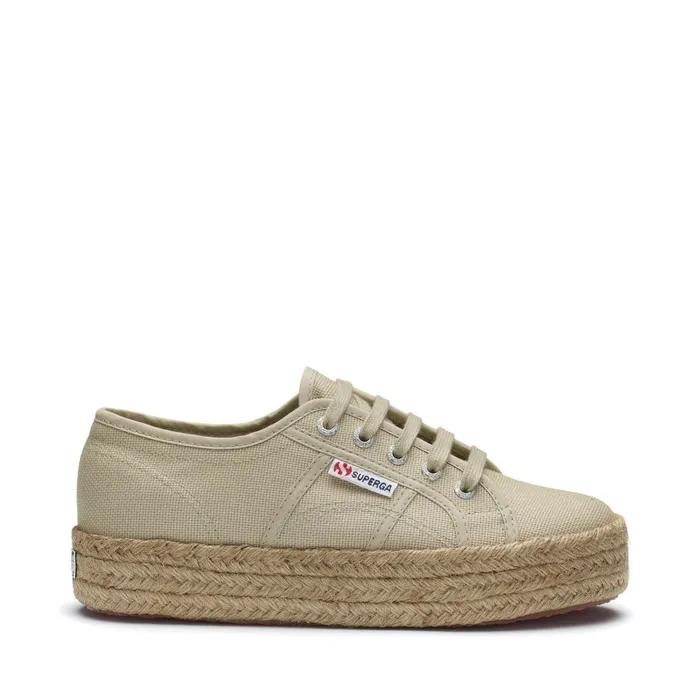 Women Lady Shoes Woman 2730 ROPE Wedge TAUPE Superga Platform