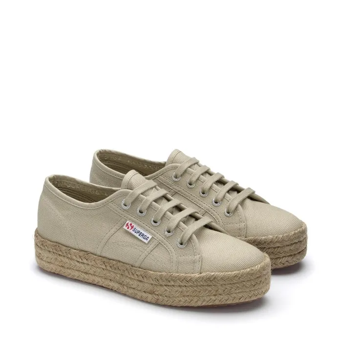 Women Lady Shoes Woman 2730 ROPE Wedge TAUPE Superga Platform