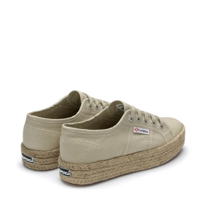 Women Lady Shoes Woman 2730 ROPE Wedge TAUPE Superga Platform