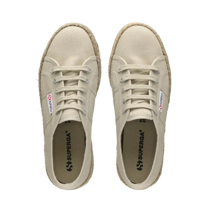 Women Lady Shoes Woman 2730 ROPE Wedge TAUPE Superga Platform