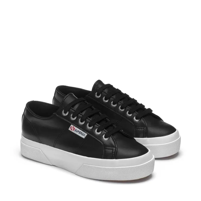 Women Lady Shoes Woman 2740 PLATFORM NAPPA Wedge BLACKWHITE Superga Platform