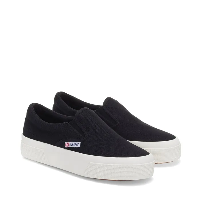 Women Lady Shoes Woman 2740 PLATFORM SLIPON Wedge BLACKF AVORIO Superga Platform