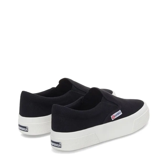 Women Lady Shoes Woman 2740 PLATFORM SLIPON Wedge BLACKF AVORIO Superga Platform
