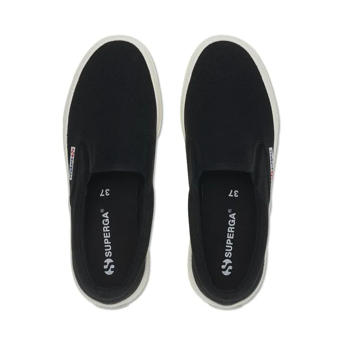 Women Lady Shoes Woman 2740 PLATFORM SLIPON Wedge BLACKF AVORIO Superga Platform