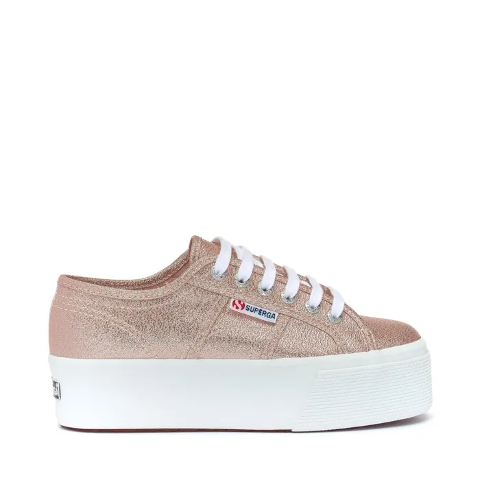 Women Lady Shoes Woman 2790 PLATFORM LAME Wedge ROSE PLATINUM Superga Platform