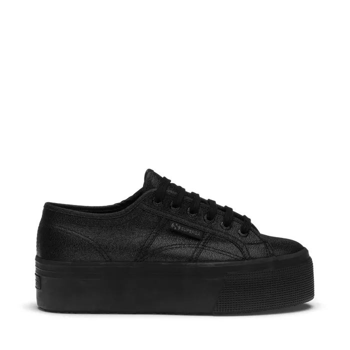 Women Lady Shoes Woman 2790 PLATFORM LAME Wedge TOTAL BLACK Superga Platform